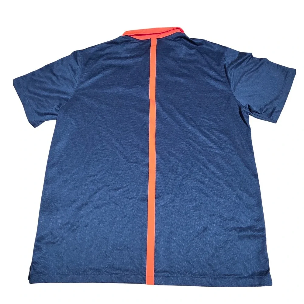 Nike Illinois Fighting Illini Dri-FIT Polo Shirt Mens XL Navy Orange Stripe